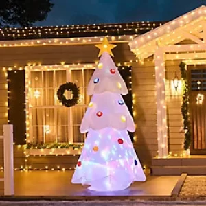 Image of Homcom Christmas Tree Inflatable White 100 x 245 cm