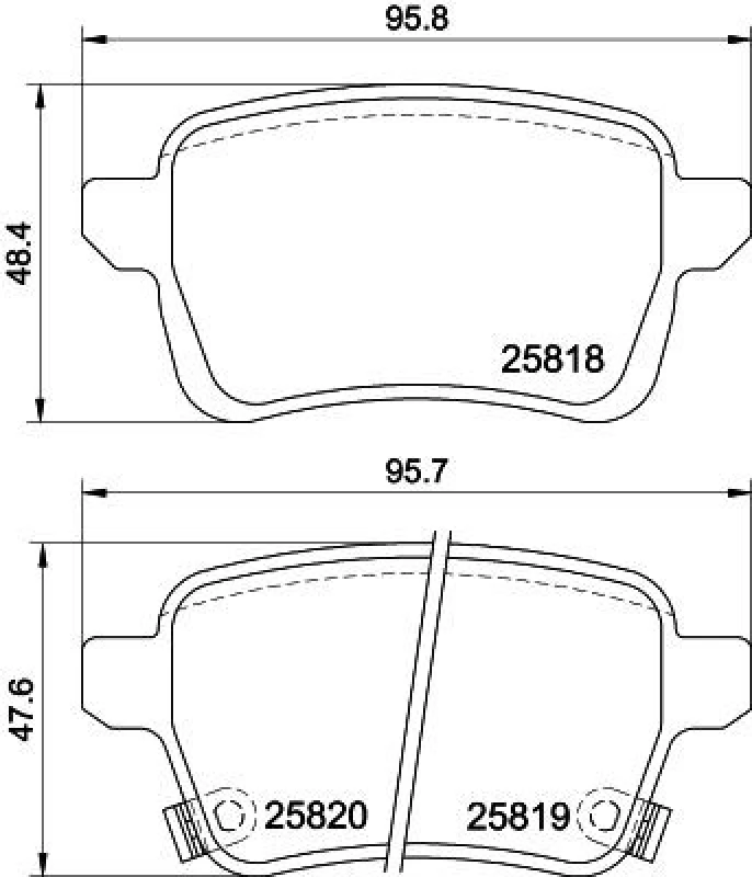 Image of HELLA Brake pad set HELLA 8DB 355 036-431