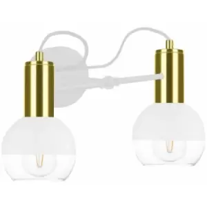 Image of Keter Arne Wall Lamp White, Gold, 25cm, 2x E27