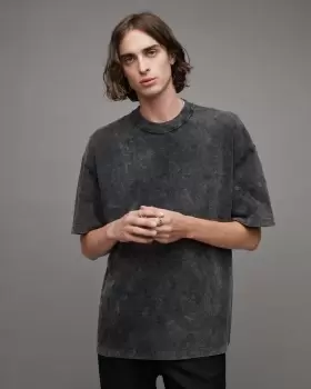 Image of AllSaints Roca Washed Oversized Crew Neck T-Shirt