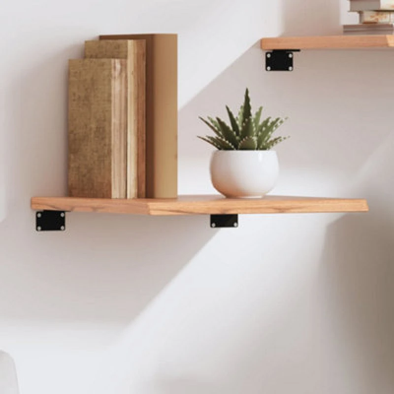 Image of Vidaxl Wall Shelf Light Brown 40X40X2cm Treated Solid Wood Oak, Brown 363629