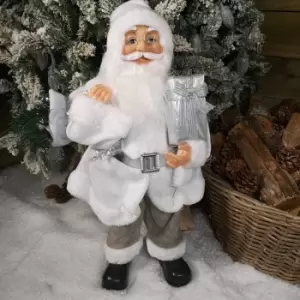 image of 60cm Standing Santa Claus Father Christmas Decoration in White