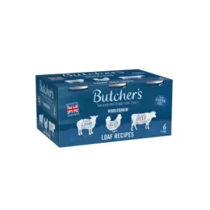 Image of Butchers Pack of 6 Loaf Recipe Dog Food Tins