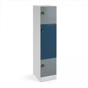 image of Flux 1700mm high lockers with three doors larger middle door -