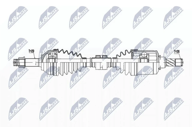 Image of NTY NPW-NS-168 Drive shaft 6-Speed Manual Transmission, Front Axle Left Drive Shaft (13)
