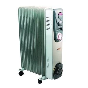 Image of Oil Filled Radiator 2kW Timer Control White Variable thermostat with