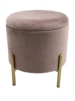 Image of Pink Storage Stool With Gold Legs