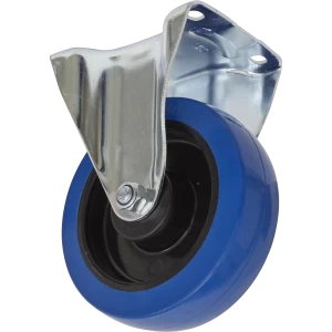 image of Sealey Fixed Plate Castor Blue Elastic 160mm