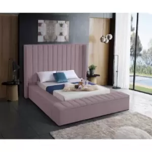 Image of Kensington Bed Double Plush Velvet Pink