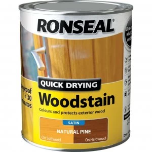 image of Ronseal Quick Dry Satin Woodstain Natural Pine 750ml