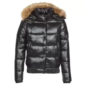 image of Superdry HIGH SHINE TOYA BOMBER womens Jacket in Black - Sizes S,L,XL,UK 12