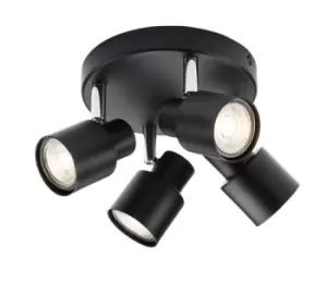 image of KnightsBridge 230V GU10 Quad Spotlight - Matt Black