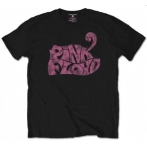 Image of Pink Floyd Swirl Logo Black Mens T Shirt Size: Large