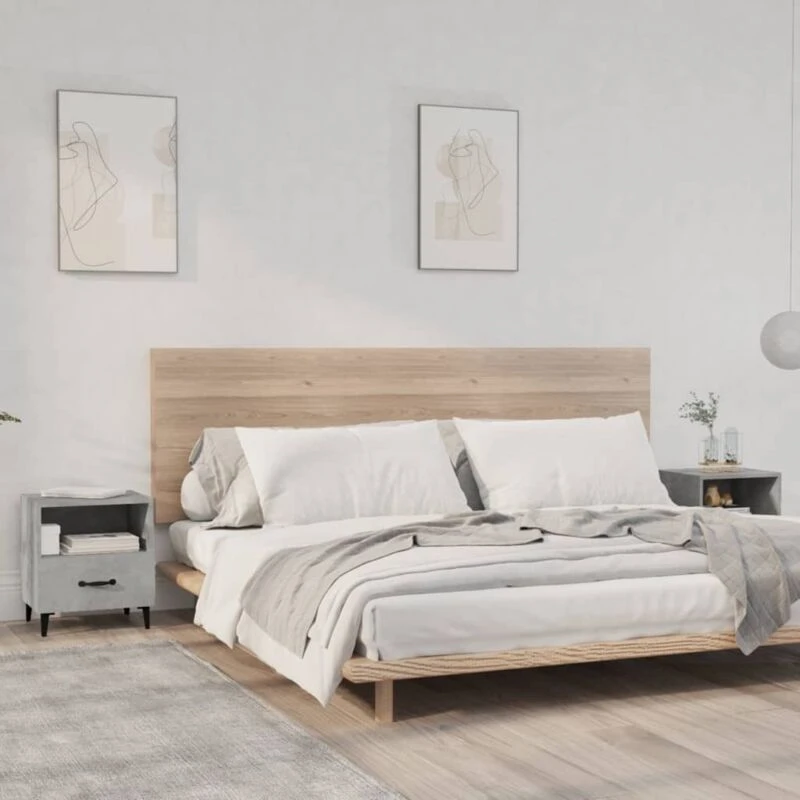 Image of VIDAXL Bedside Cabinets 2 pcs Concrete Grey Engineered Wood Vidaxl 8720286971826