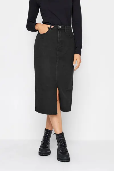 Long Tall Sally Tall Denim Skirt Black