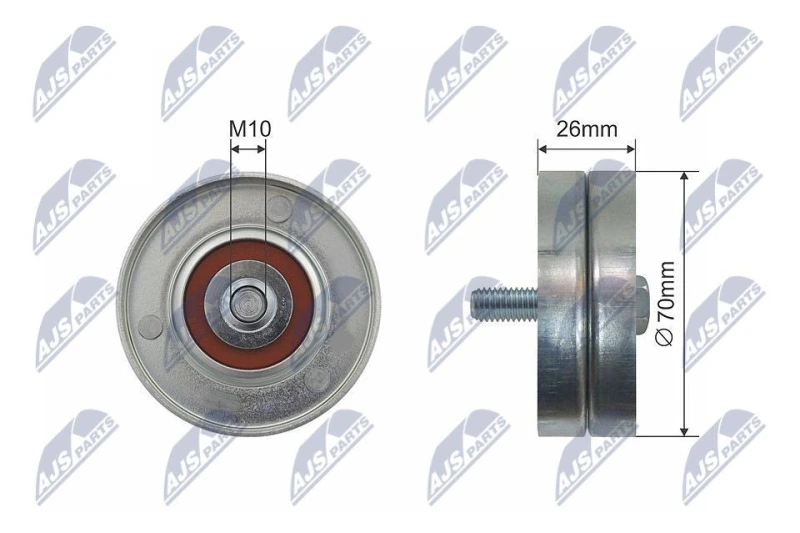 Image of NTY Deflection / guide pulley, V-ribbed belt NTY RNK-CH-020