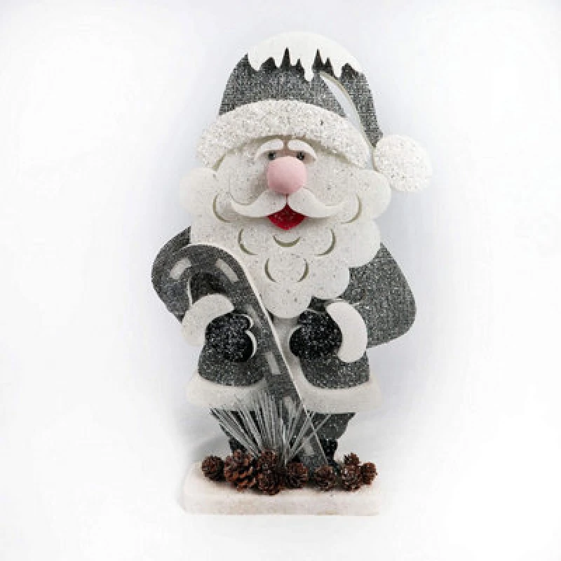 Image of Shatchi 72cm Santa Christmas Tabletop Figures Window Holiday Home Xmas Glitter Foam Showpiece Decorations White
