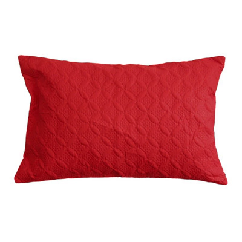 Image of Homescapes Ultrasonic Red Quilted Embossed Cushion Cover, 50 X 75 Cm