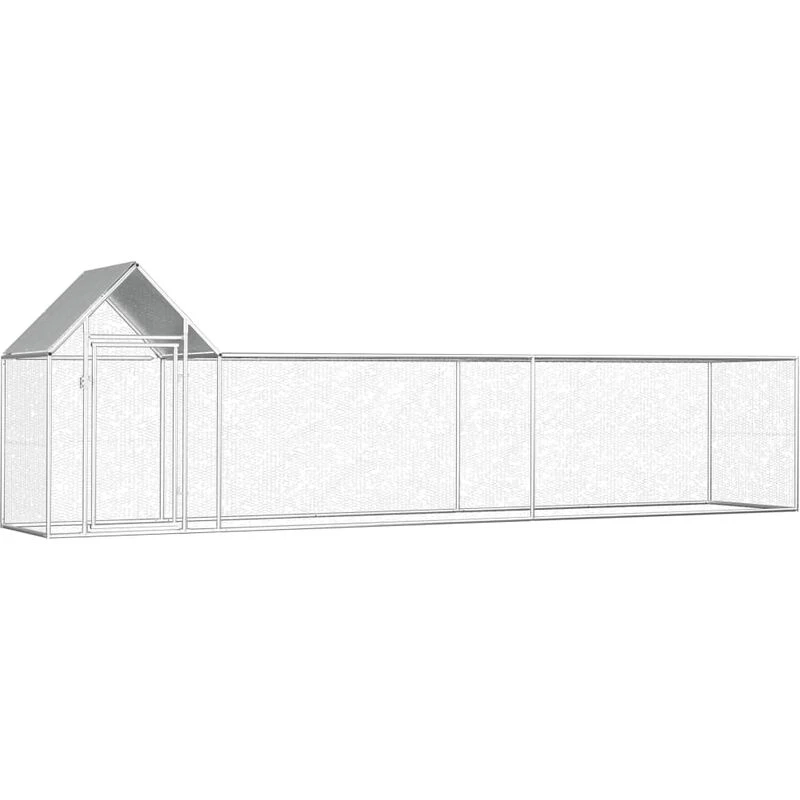 Image of VIDAXL Chicken Coop 5x1x1.5 m Galvanised Steel vidaXL 144555