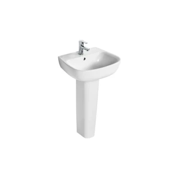 Image of Studio Echo 1 tap hole full pedestal basin 500mm - White - Ideal Standard