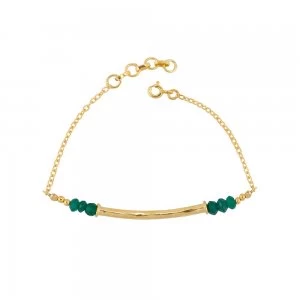 image of Juvi Designs Gold vermeil boho bamboo bar bracelet Green