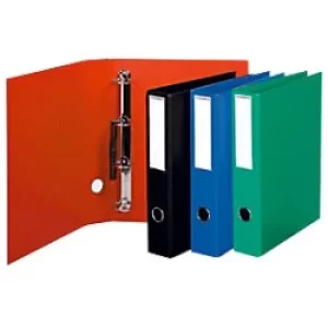 Image of Exacompta Ring Binder with Label on Spine 51740E PVC Covered Card A4 4 ring 50 mm Assorted Pack of 10