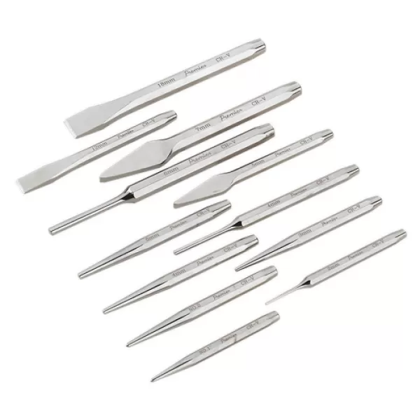 image of Genuine SEALEY AK9129 Punch & Chisel Set 12pc