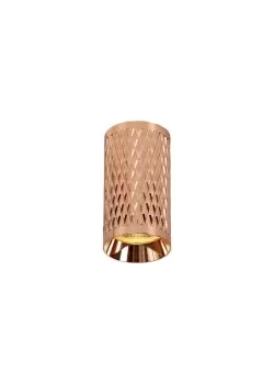 Image of 11cm Surface Mounted Ceiling Light, 1 x GU10, Rose Gold
