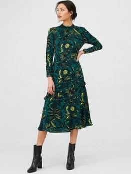 Image of Whistles Assorted Leaves Dress - Green/Multi