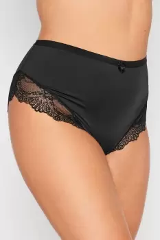 Image of Soft Lace Panel High Waisted Knickers