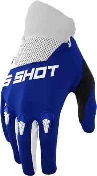 Image of Shot Devo Kids Motocross Gloves, white-blue, Size 10/11, white-blue, Size 10/11