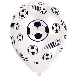 Image of Football Balloons Black/White (Pack Of 8)