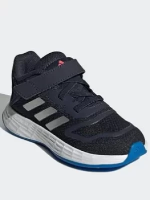 Image of adidas Duramo 10 Shoes, Blue/Silver, Size 6 Younger