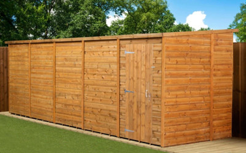Image of Empire Sheds Empire Modular Pent 20X6 Dipped Treated Tongue And Groove Wooden Garden Shed Single Door (20' X 6' / 20ft X 6ft) (20X6)