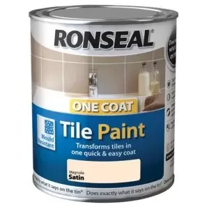 image of Ronseal Magnolia Satin Tile Paint 0.75L