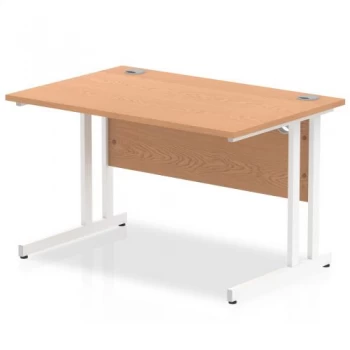 Image of Trexus Rectangular Desk White Cantilever Leg 1200x800mm Oak Ref
