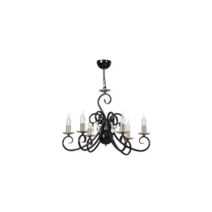 image of Emibig Zanador Black Multi Arm Semi Flush Ceiling light 6x E14