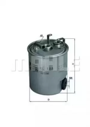 Image of Fuel Filter KL188 76606024 by MAHLE Original