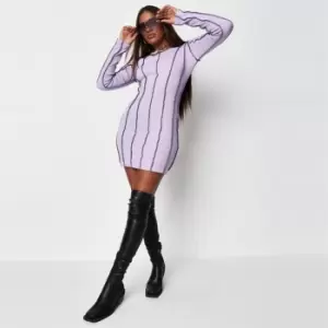 image of Missguided Mgxzl Rib Colour Block Mini Dress - Purple