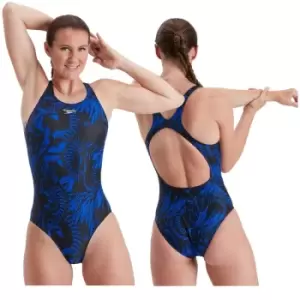 Image of Speedo Eco Endurance+ Placement Recordbreaker Swimsuit Black/Blue/Orchid 36"