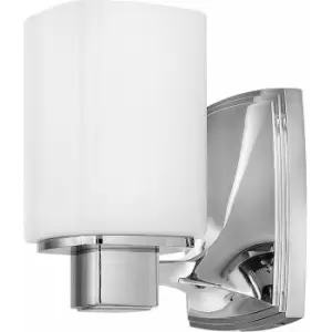 image of Loops - IP44 Wall Light Square Etched Opal Glass Shade Polished Chrome LED G9 3.5W