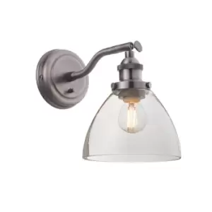 Image of Wall Light - Brushed Silver Paint & Clear Glass - 40W E14 Golf - Dimmable