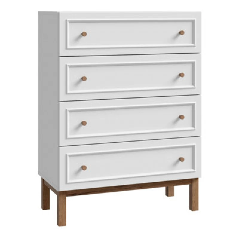 Image of Furniture To Go Wensley 4 Drawer Chest In Light Grey And Oak