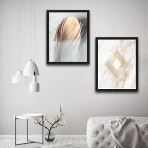 Image of Gold 1 Set Multicolor Decorative Framed Painting (2 Pieces)