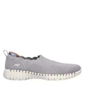 Image of Skechers Go Walk Scalloped Womens Slip On Trainers - Grey