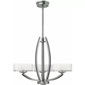 Image of Loops - 3 Bulb Chandelier Hanging Pendant LIght Brushed Nickel LED G9 3.5W Bulb