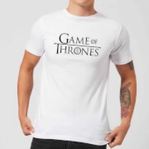 image of Game of Thrones Stacked Logo Mens T-Shirt - White - 3XL