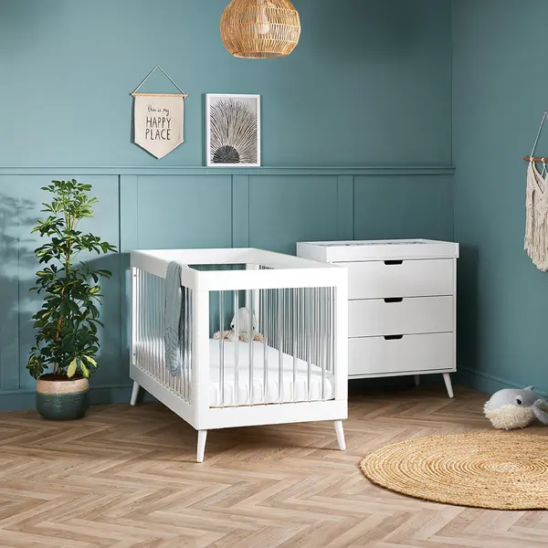Image of Obaby Maya 2 Piece Room Set - White with Acrylic