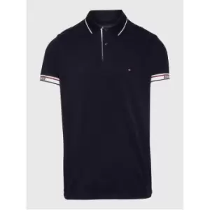 Tommy Hilfiger Knitted Tape Cuff Reg Polo - Blue