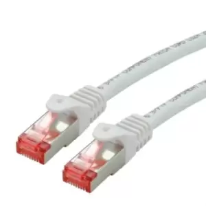 Image of Roline White Cat6 Cable, S/FTP, Male RJ45, Terminated, 500mm